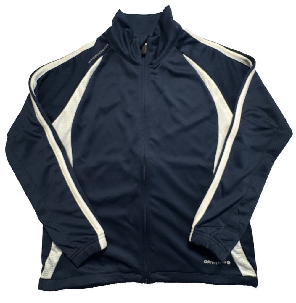 Stormtech Performance Dry-Tech Youth Medium Full Zip Track Jacket Navy Blue